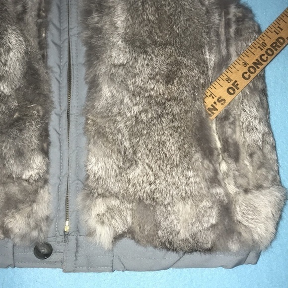 𝅺Rabbit Fur reversible vest gray unbranded zipper closure pockets NEW size S/M - Picture 4 of 10